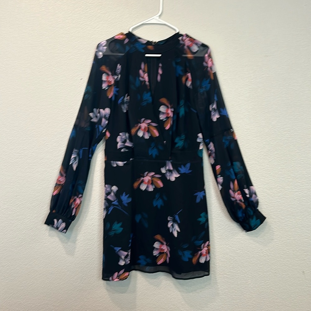Marciano short long sleeve flowered dress Large